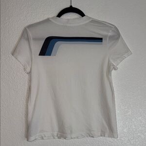 James Perse White Tee with Blue Graphic